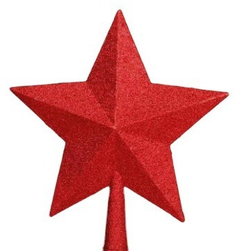 20cm árbol de decoración de Navidad estrella superior dorado rojo blanco pegajoso oro rosa estrella de cinco puntas polvo tridimensional árbol de decoración superior de Navidad estrella superior