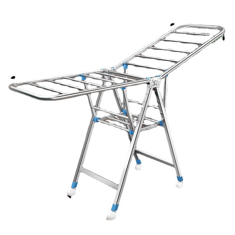 Percha de secado plegable interior y exterior de acero inoxidable balcón doméstico barra de ropa fresca colcha de secado para bebés