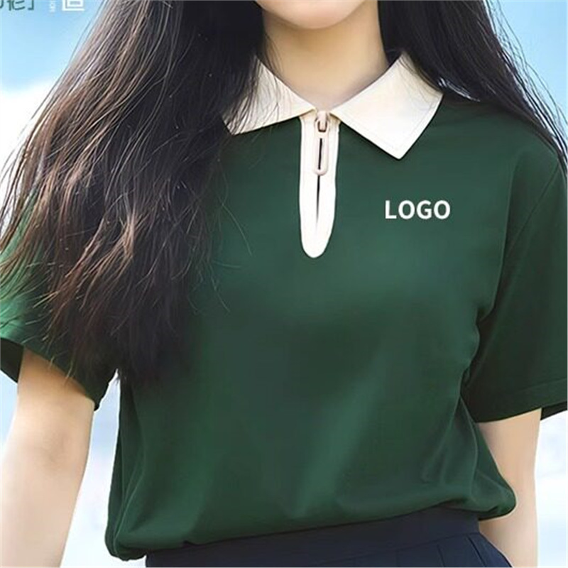 Half-Zip Polo Shirt Custom Workwear Short-Sleeved T-Shirt Summer Corporate Group Cultural Shirt Workwear with Printed and Embroidered Logo Half-Zip Polo Shirt Custom Workwear Short-Sleeved T-Shirt Summer Corporate Group Cultural Shirt Workwear with Printed and Embroidered Logo