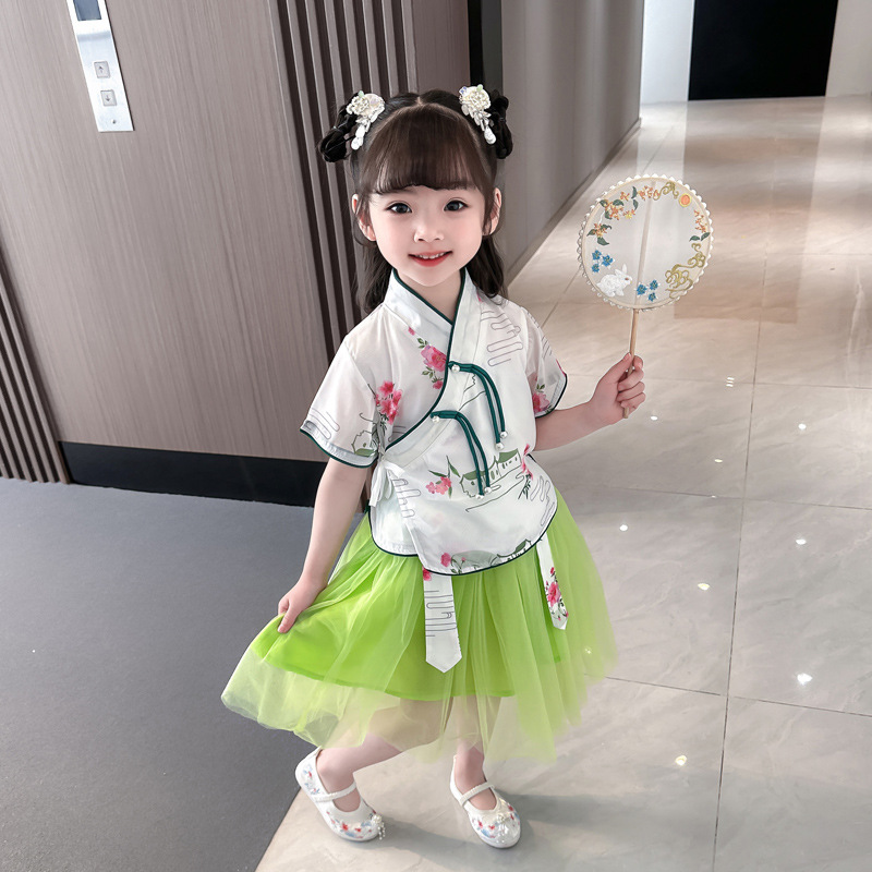 女童汉服2024夏儿童中国风古装童装小女孩超仙唐装六一古筝表演服