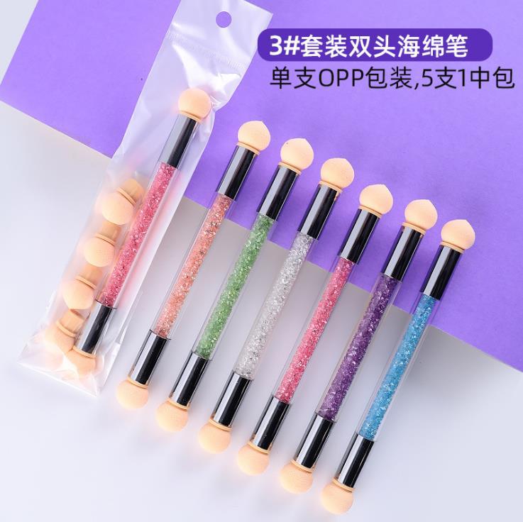 Nail Art acuarela esponja pluma en flor gradiente de doble cabeza uñas arte pluma traje sello pluma fábrica transfronteriza herramientas de arte de uñas