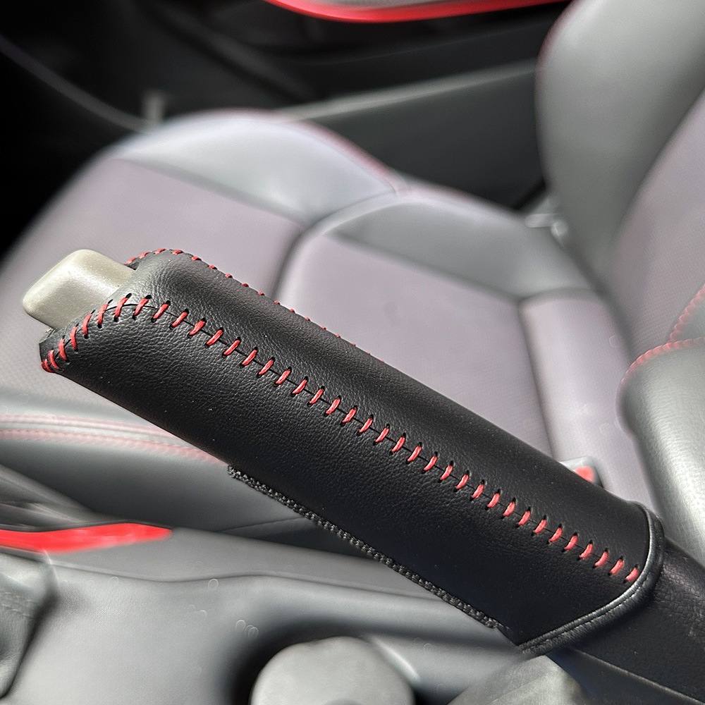Car handbrake cover, universal model for cross-border cars, hand-stitched leather brake lever decorative protective cover, gear shift cover