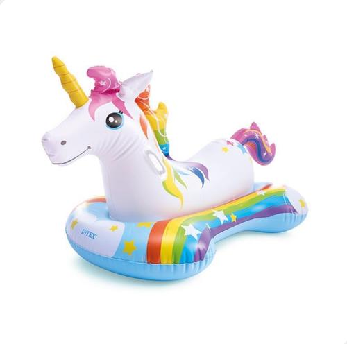 INTEX Children and Adult Water Riding Inflatable Toys Swan Flamingo Unicorn Raft Swimsuit Peacock Float