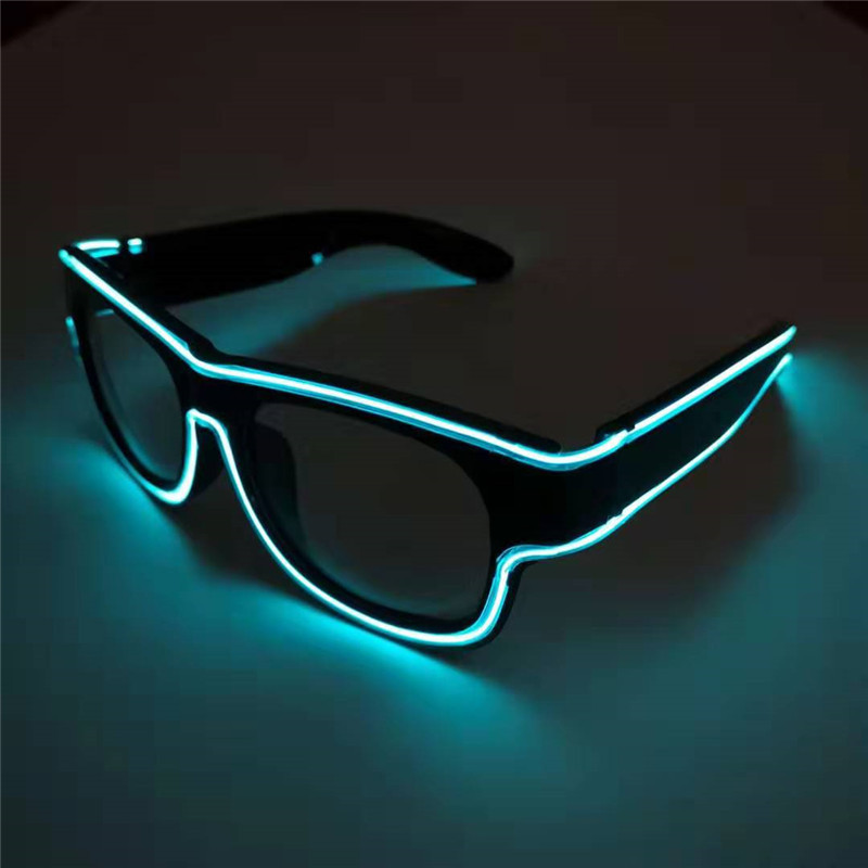 Fabricante suministro de gafas luminosas inalámbricas recargables de luz fría, gafas luminosas transfronterizas de discotecas, bares, fiestas, gafas luminosas LED