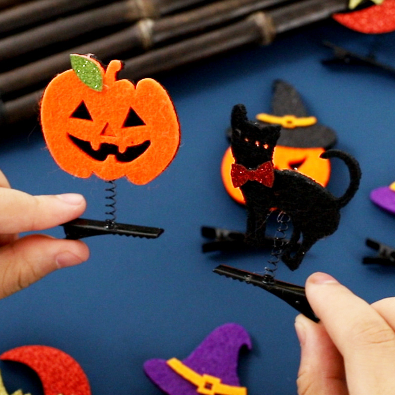 ハロウィーンのカチューシャのカボチャの変なスプリングのカチューシャの黒いクモの女性の巫の帽子のヘアクリップのコウモリのトップクリップの祝日の装いの頭飾り|undefined