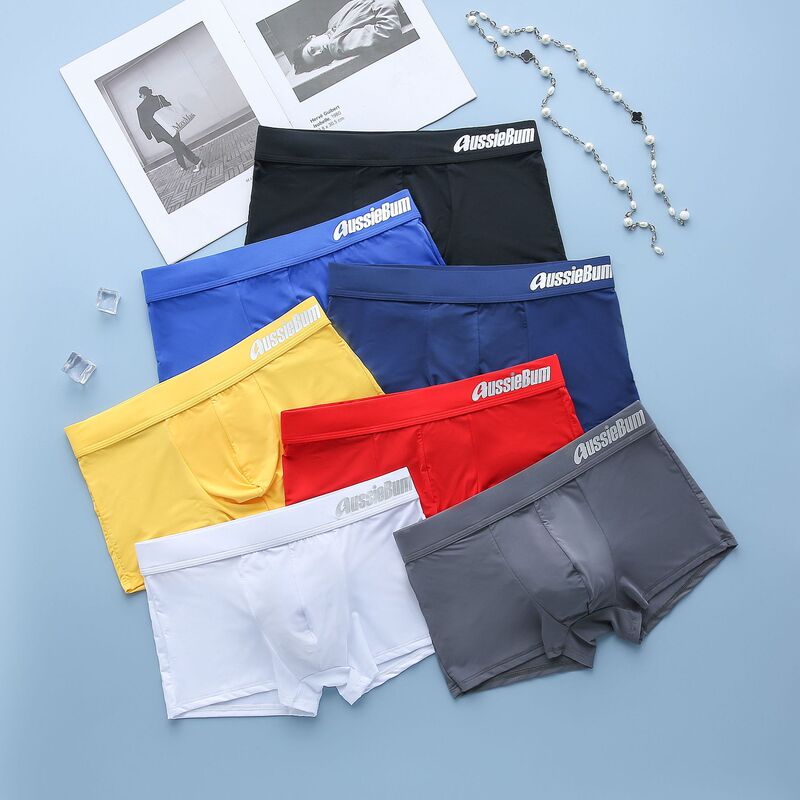 Men's Boxer Briefs Milk Silk Low Waist Elastic Stereo Comfortable aussiebum Men's Boxer Briefs Milk Silk Low Waist Elastic Stereo Comfortable aussiebum