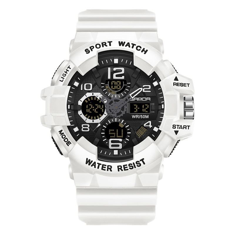 Sanda 3168 multi-funcional impermeable de cuarzo reloj deportivo electrónico calendario alarma luminosa estudiante adolescentes