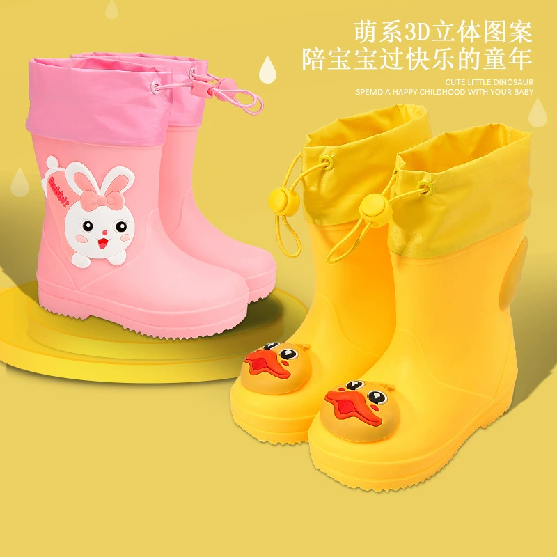 Детские резиновые сапоги для мальчиков и девочек, милые детские резиновые сапоги с героями мультфильмов, детская непромокаемая обувь, галоши, детская нескользящая резиновая обувь