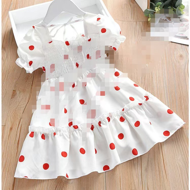 Mädchen Sommerkleid Mit Süßer Spitze Und Punkten Für Kinder_voghion.com
