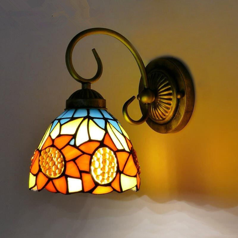 Baohua Tiffany moderno color minimalista lámpara de pared dormitorio lámpara de noche pasillo de estilo europeo salón lámpara de pared de fondo