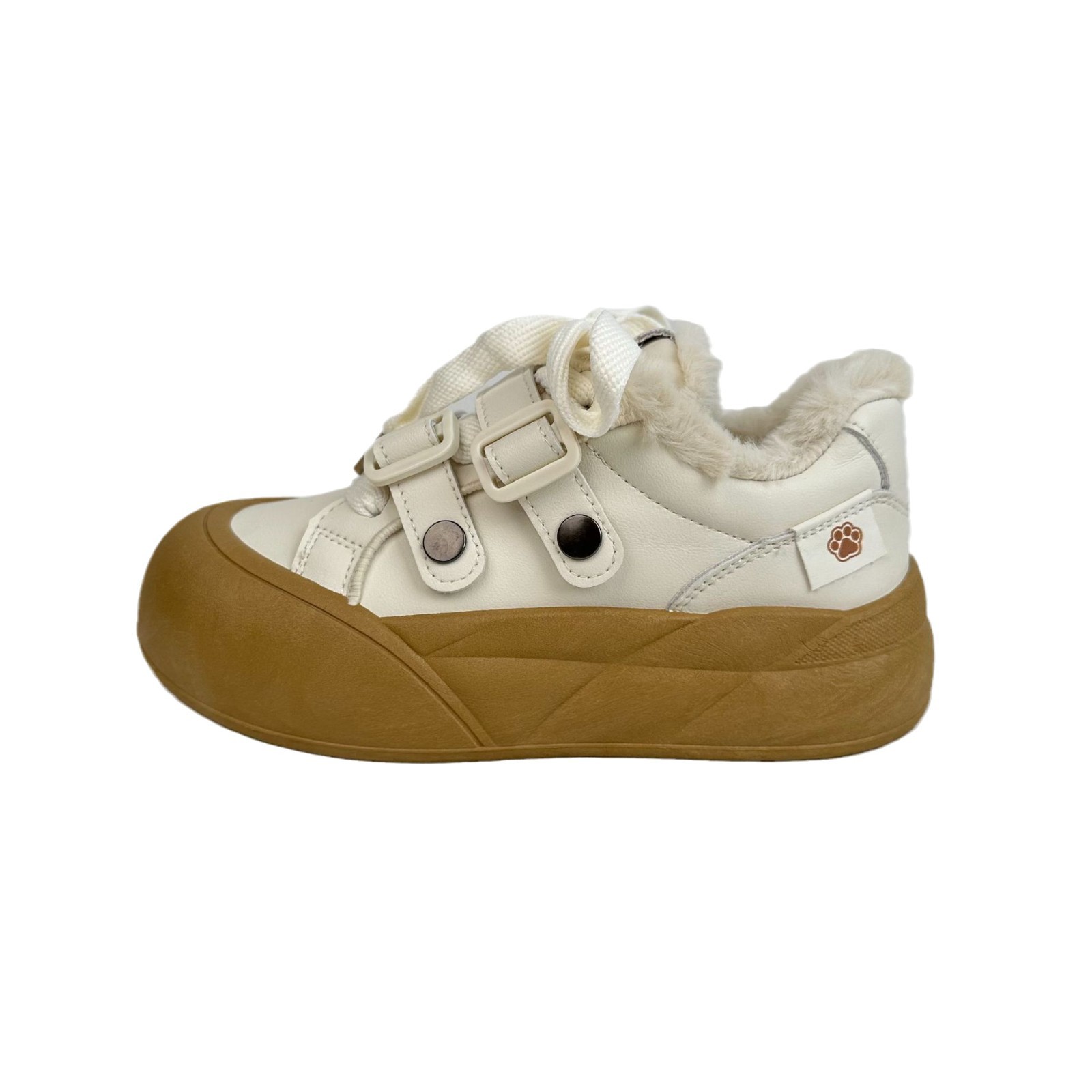 Zapatillas de plataforma de onda lejana más zapatos blancos de estilo de nicho de todo fósforo estudiante de terciopelo 2024 invierno nuevos zapatos de mujer cálidos image 6