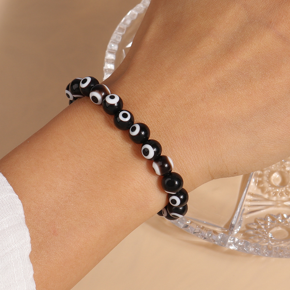 16g Weight Stretch Adjustable Clasp Closure Type Bracelets Classification Resin Chain Material Beaded Chain Chain Type 1 Piece Quantity Holiday, Daily Occasion Resin Material Eye Pattern All Seasons Season Women's Gender Vintage Style Style Vintage Style Eye Resin Beaded Chain Stretch Adjustable Beaded Bracelets Wholesale 7
