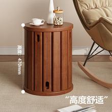 叠叠乐中古实木圆凳家用客厅组合可移动茶几边几多功能凳子casagd