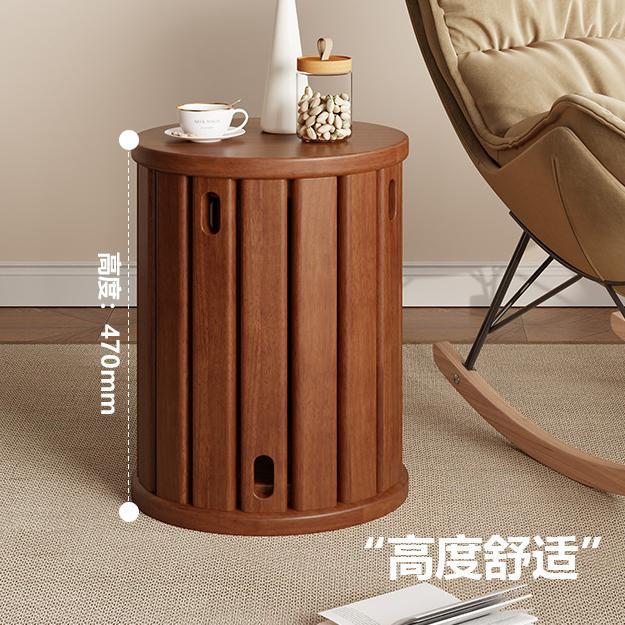 叠叠乐中古实木圆凳家用客厅组合可移动茶几边几多功能凳子casagd