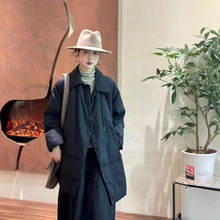 翻领90白鸭绒女中长款2025冬季新款韩版宽松休闲气质款羽绒服外套