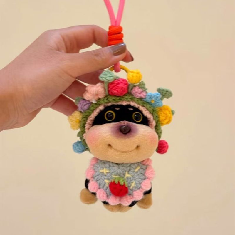 Hairpin Flower Bee Puppy Plush Doll Car Bearer Turn Signal Wiper Car Doll New Car Gift Cute