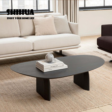 北欧复古实木茶几日式简约客厅创意茶台侘寂风民宿设计师原木茶桌