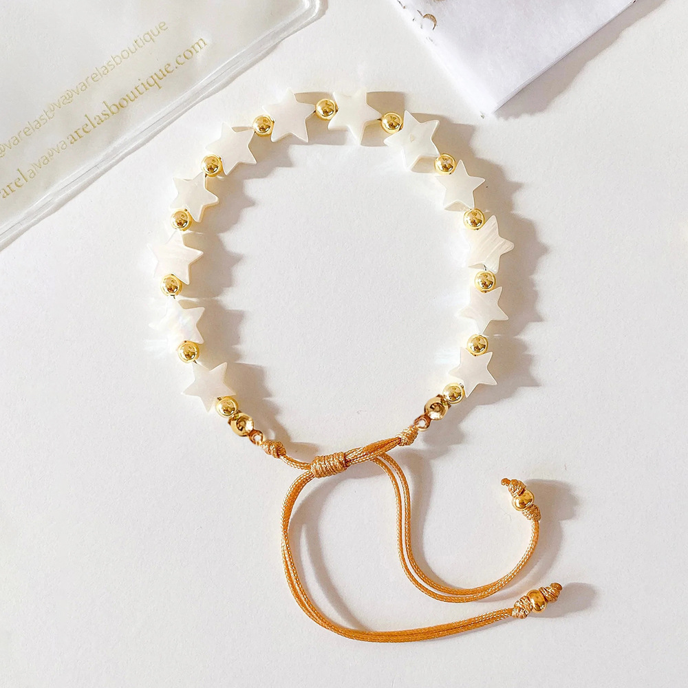 1 Piece Quantity 1 Piece Fashion Heart Shape Shell Metal Knitting Women's Bracelets