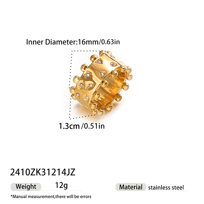 Tina diseño de la personalidad de gota de agua anillo de acero inoxidable chapado en 18K micro-cromo estampado anillo de apertura lisa para mujeres