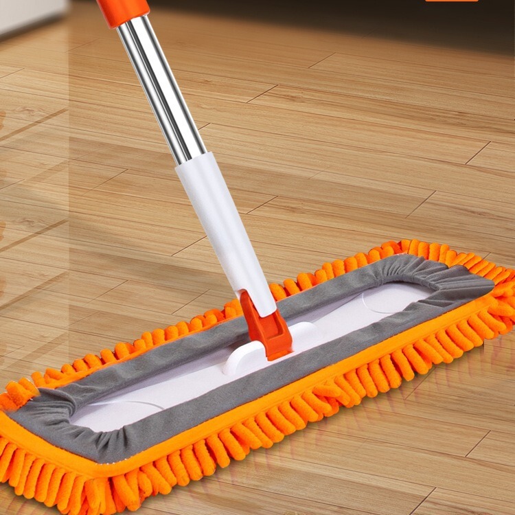 Chenille Caterpillar Flat Mop with Thickened Handle, Highly Absorbent, Suitable for Home Use, Lazy Mop Cover for Cleaning
