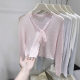 2025 Summer New Knitted Shawl Cardigan Women's Long-sleeved Short Fashionable All-match Casual Knitted Cardigan Top