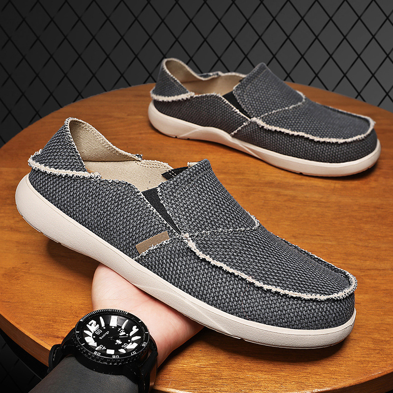 Verano transfronterizo más mocasines de tamaño ligero casual de los hombres cerrados del dedo del pie medias zapatillas slip-on zapatos de los hombres zapatos de conducción resistentes al desgaste