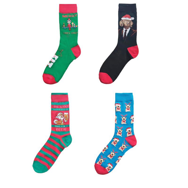 70g Weight Socks Classification Socks Lingerie Type Cotton Fabric Type A Pair Quantity Holiday, Festival Occasion Non-Slip Function Christmas Festival Santa Claus, Dog Pattern All Seasons Season Men's Gender Cartoon Style Style Christmas Cartoon Style Men's Santa Claus Dog Cotton Crew Socks A Pair 1