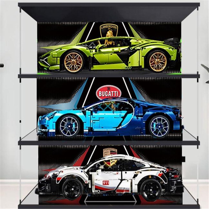Acrylic Transparent Display Box for Lego Porsche 911 Ferrari Bugatti Lamborghini Storage Box Acrylic Transparent Display Box for Lego Porsche 911 Ferrari Bugatti Lamborghini Storage Box