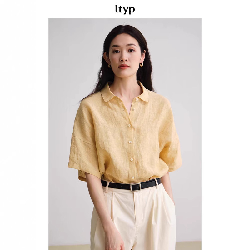Travel Original Hanma Shirt Casual Loose Solid Color Half Sleeve Shirt Women's Summer