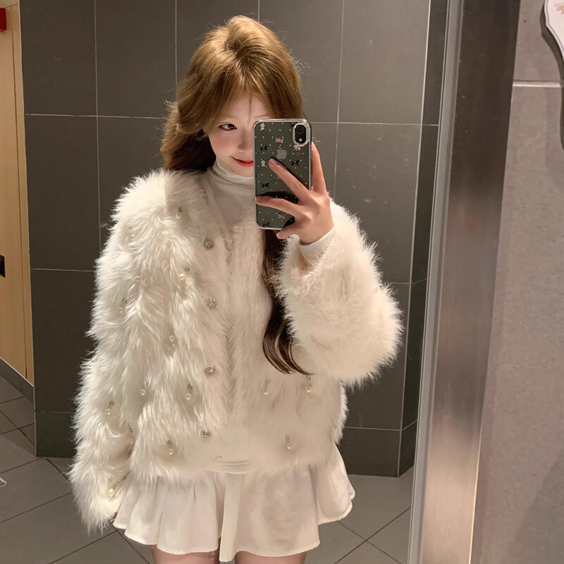 Fufu-Style Faux Mink Fur Cardigan Sweater for Women, New Autumn and Winter Thickened Eco-Friendly Faux Fur Coat Fufu-Style Faux Mink Fur Cardigan Sweater for Women, New Autumn and Winter Thickened Eco-Friendly Faux Fur Coat