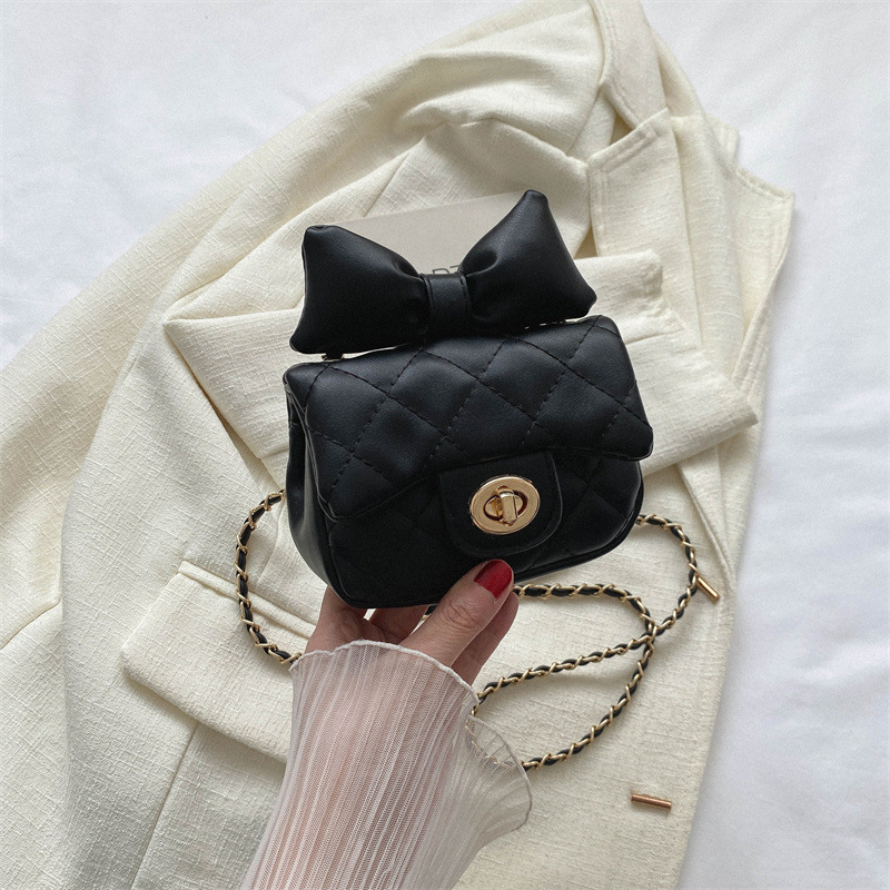 2024 nueva princesa bolsos para niños, niñas arco de arco, mini cadena de viento, bolsos para niñas