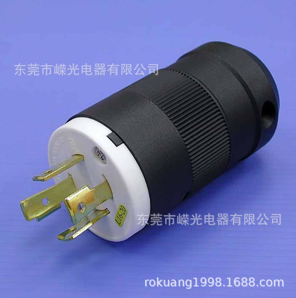 JT-1620LP NEMA防松引挂式插头 美规工业插头 L16-20P三相四线插