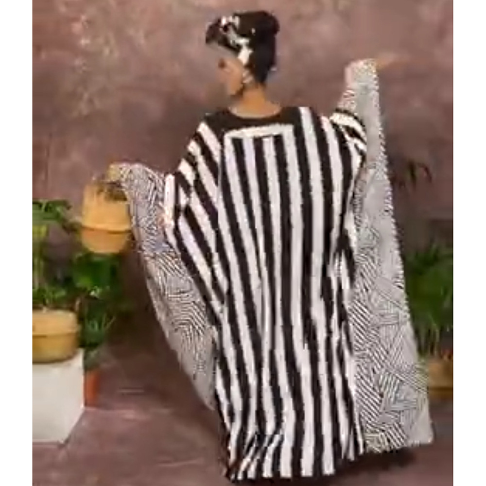 Transfronterizo europeo y americano Oriente Medio musulmán más tamaño suelto impreso túnica Amazon estación independiente 5D132