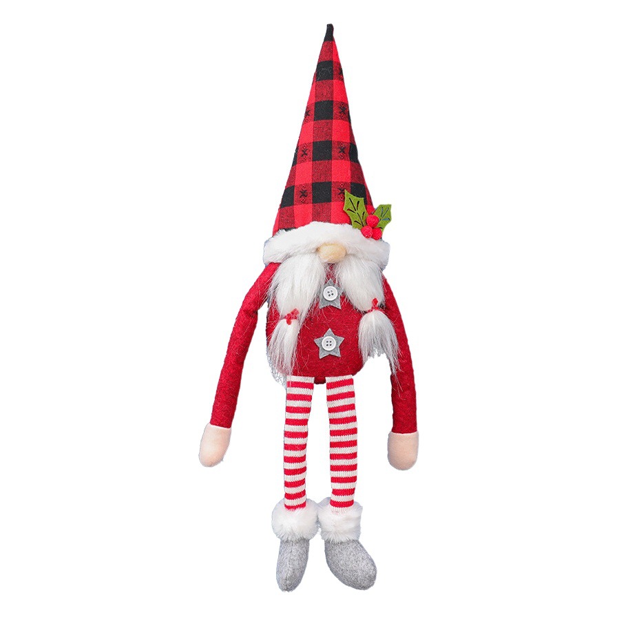 Botón de cortinas de Navidad decoración de bosques viejos botón de cortinas muñeca sin cara cortinas europeas cuerdas de amarre colgantes de puertas creativas