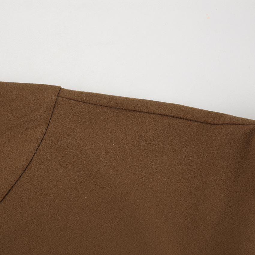 Damenbekleidung 2024 Winter neuer Maillard-Wollmantel in Braun, verdickter mittellanger Wollmantel mit Stehkragen_voghion.com