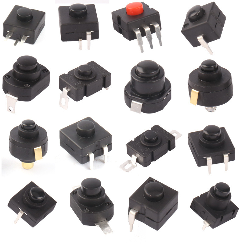 Production of Flashlight Button Four-Pin Switch with Three on and One Off Positions, Copper Core Contacts
