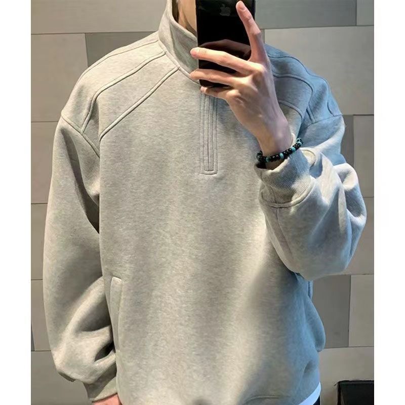 Northern Territory Wolf Mamba Cotton Heavyweight High-Density Stand Collar Half-Zip Sweatshirt Pullover New Style American Casual Loose Fit Jacket Northern Territory Wolf Mamba Cotton Heavyweight High-Density Stand Collar Half-Zip Sweatshirt Pullover New Style American Casual Loose Fit Jacket