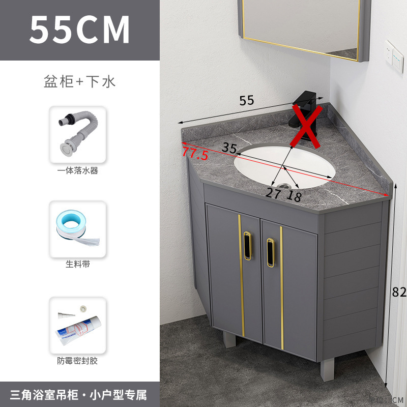 Piso lavabo gabinete combinación pequeño apartamento baño triángulo mesa de lavado esquina lavabo piscina