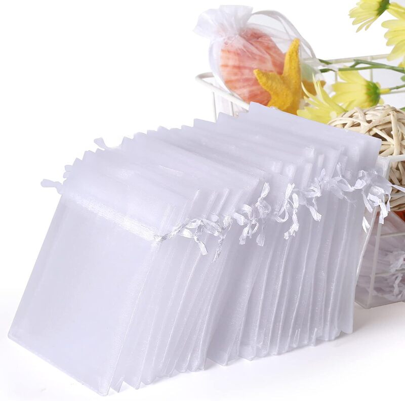 White yarn bag wholesale jewelry yarn bag bundle bag gift bag white organza mesh bag candy bag