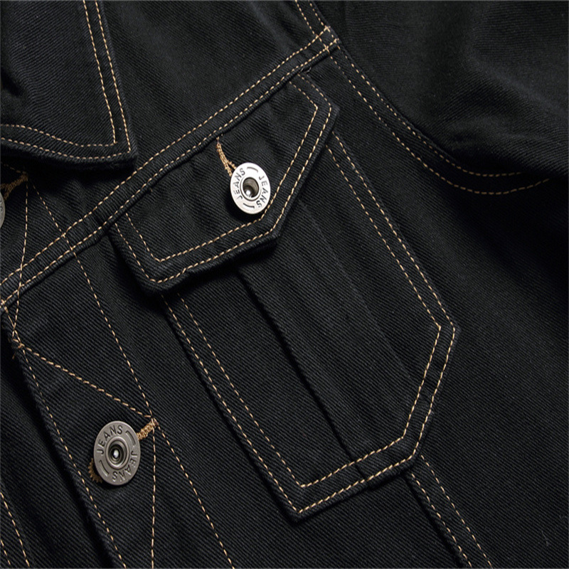 Veste décontractée en coton fin pour homme, simple boutonnage, avec poche latérale ordinaire, ample, noire, automne_voghion.com