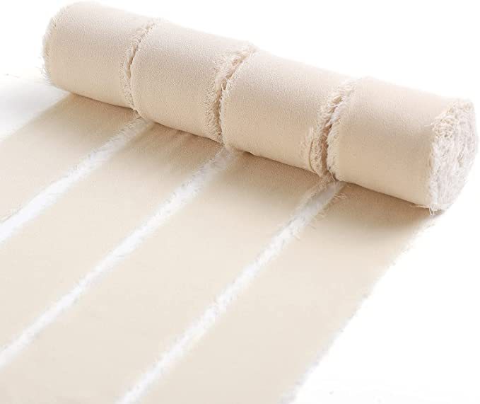 En stock venta al por mayor de gasa deshilachado cinta deshilachada boda tarjeta de felicitación arco decoración ramo de encaje de tela tira