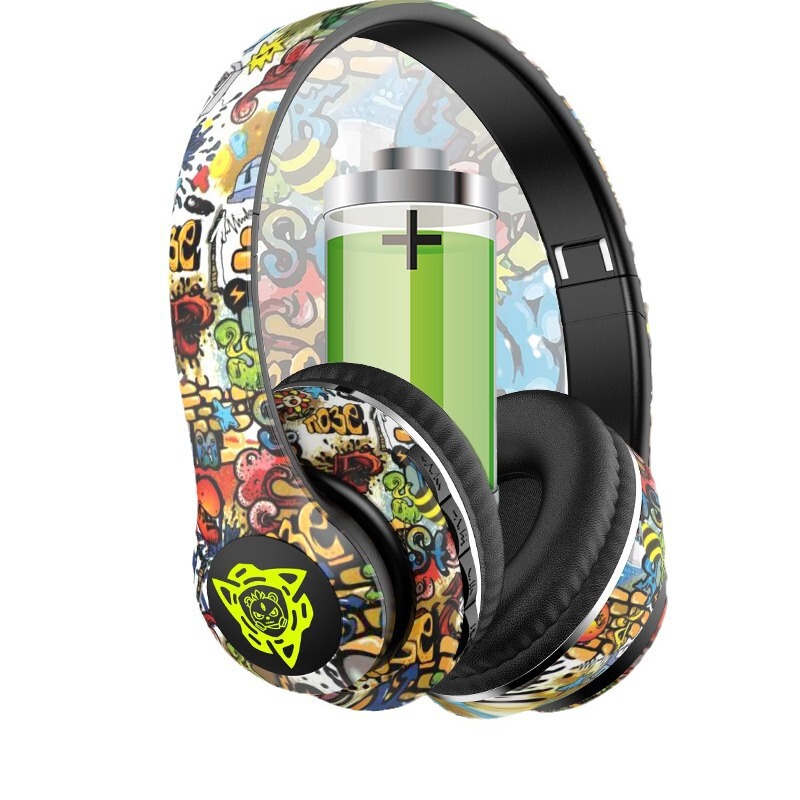 クロスボーダーP35ヘッドセットbluetoothヘッドセット無線耳麦国潮落書き新型発光ステレオ音楽運動|undefined