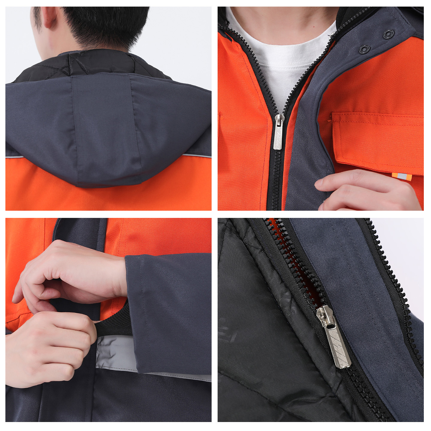 Invierno reflector advertencia ropa de trabajo de algodón hombre ropa de algodón cálida rescate de carretera sanitario municipal ropa de trabajo