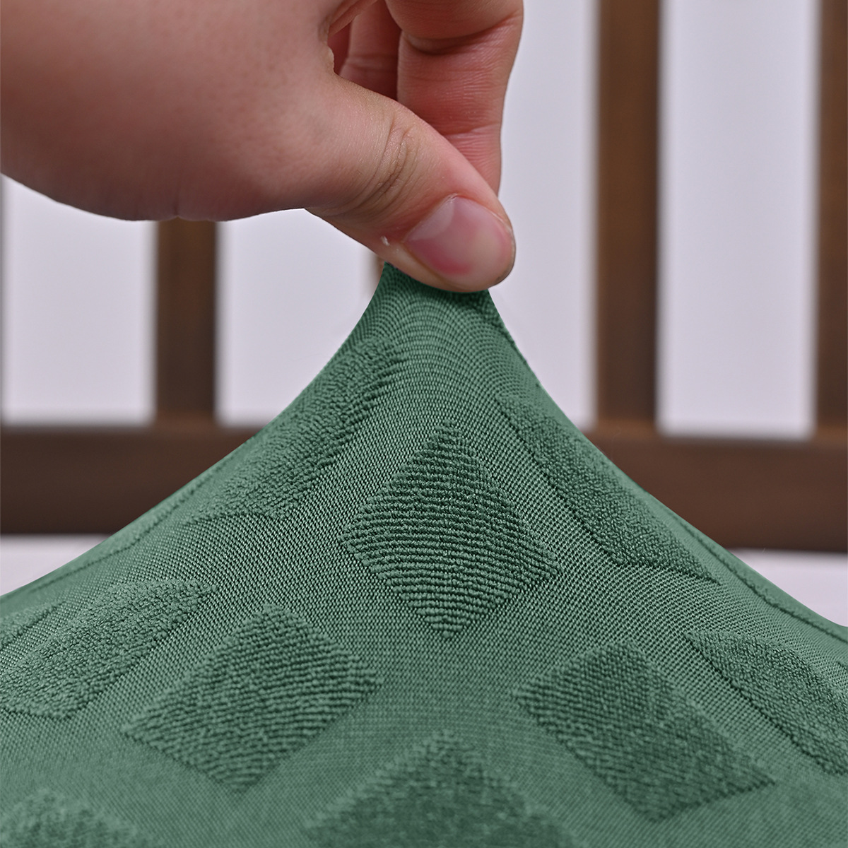 Amazon elástico jacquard diamante cubierta de banco cubierta de taburete de punto universal cubierta de polvo cubierta de comedor de hotel cubierta al por mayor