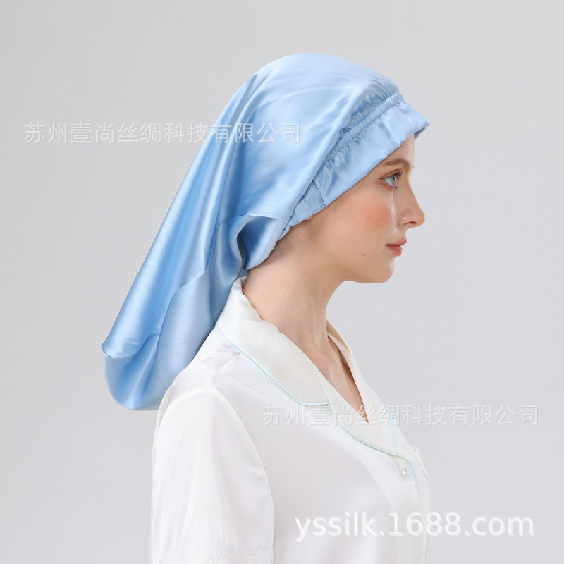 アマゾンクロスボーダーシルクロングスリーピングキャップロングスリーブ帽子きくらげレース绢糸レディースホームガードロングヘア帽子