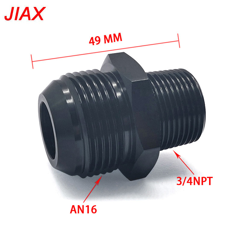 Ventas directas de fábrica AN16 a 3/4NPT modificado de aceite de transmisión de automóvil conector de conversión en frío adaptador de bomba de combustible de aluminio