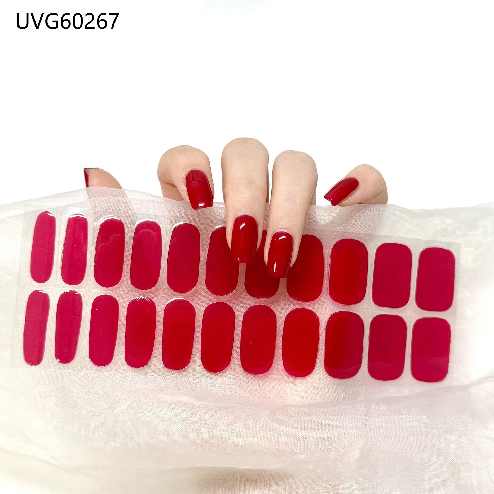 Pegatinas de uñas de gel UV transparentes efecto hielo, semicuradas, con lámina dorada, fototerapia, efecto película de aceite