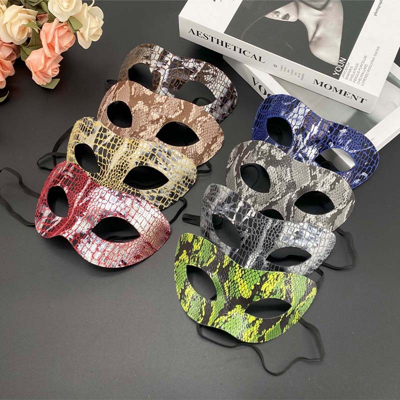 Nuevo baile de máscaras adulto piel de serpiente piel de cocodrilo diversión accesorios de fiesta lindos extraños princesas máscaras de hombres y mujeres