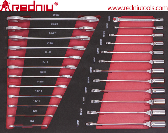 双开扳手单头套筒扳手组套汽车维修工具修车五金工具