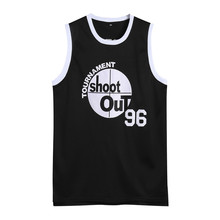 绣花篮球服黑色96号嘻哈复古球衣美式运动背心跨境现货亚马逊eBay